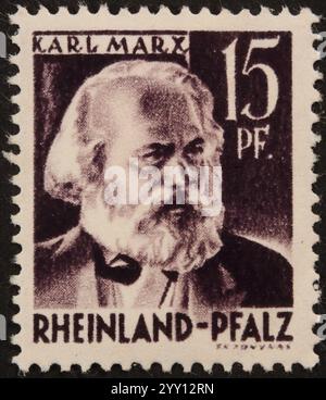 Karl Marx, 1818–1883, deutscher Philosoph, Ökonom, Historiker, Soziologe, Politiktheoretiker, Journalist und sozialistischer Revolutionär. Hochformat ein Stockfoto