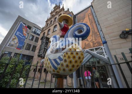 Gockelreiterbrunnen des Nürnberger Künstlers Michael Matthias Prechtl, Nürnberg, Mittelfranken, Bayern, Deutschland, Europa Stockfoto