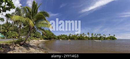 Pacific Harbor Sandstrände auf Queens Road, Pacific Harbor Village, Viti Levu Island, Fidschi, Ozeanien Stockfoto