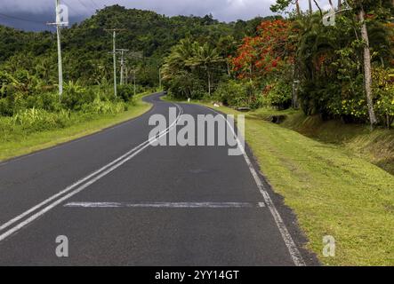 Namatakula Village, Straßenszene, Viti Levu Island, Fidschi, Ozeanien Stockfoto