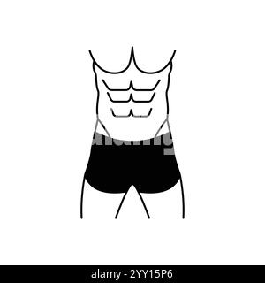 Six Pack Abs Gym Workout. Vektorsymbol. Stock Vektor