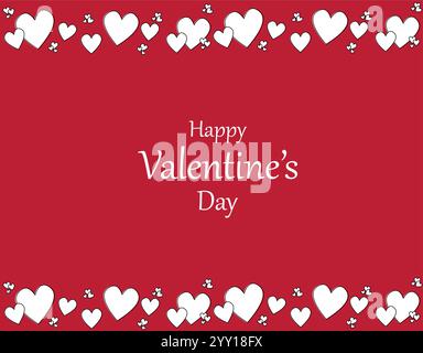Valentinskarte mit Herzrand Stock Vektor