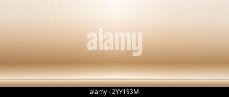Goldener Farbverlauf Banner Hintergrund, Studio Hintergrund Stil, mit Boden für Produktpräsentation Stockfoto