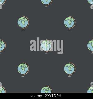 Nahtloses Schulmuster. Handgezeichneter Hintergrund der Kritzelschule. Bildungstabelle Stock Vektor