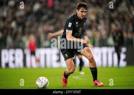 Torino, Italien. Oktober 2024. Juventus' Andrea Cambiaso während des Fußballspiels der Serie A zwischen Juventus und Latium im Allianz-Stadion in Turin, Nordwesten Italiens - Sonntag, 19. Oktober 2024. Sport - Fußball . (Foto: Marco Alpozzi/Lapresse) Credit: LaPresse/Alamy Live News Stockfoto