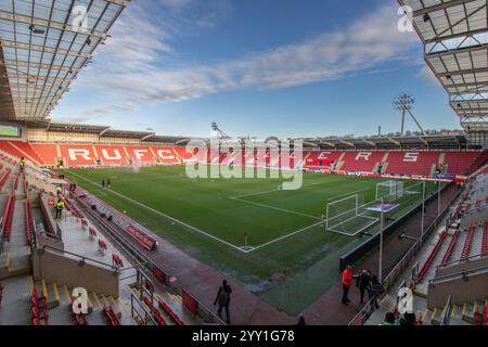 Rotherham, Großbritannien, 14. Dezember 2024: Das AESSEAL New York Stadium, Heimstadion der League One Rotherham United Stockfoto