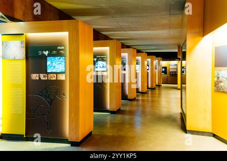 Ausstellungshallen. Museumsgebäude, in dem sich das Ekain-Neokave befindet. Ekainberri Museum. Zestoa, Deva, Guipuzkoa, Baskenland, Spanien, Europa Stockfoto