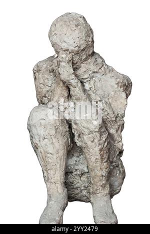 Opfer der Eruption des Vesuvs in Pompeji. PNG-Bild transparenter Hintergrund. Opfer der Eruption in pompeji Stockfoto