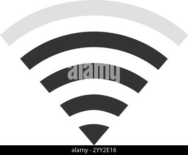 Symbol für drahtloses Netzwerk, das den Internetzugang und die Konnektivität darstellt und die Übertragung von Daten über Funkwellen und Hervorhebung veranschaulicht Stock Vektor
