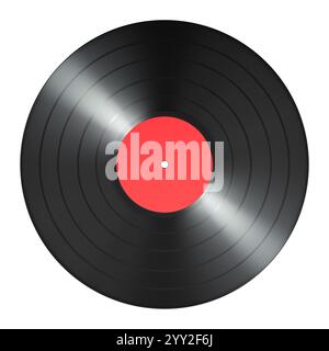 Eine Vinyl-Aufzeichnung, 3D-Rendering isoliert auf weißem Hintergrund Stockfoto