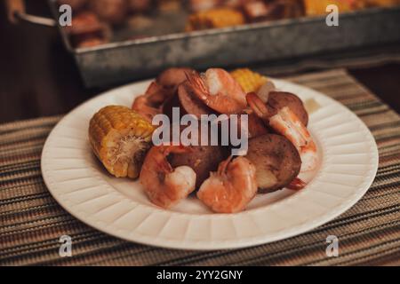 Lowcountry Boil, Frogmore Eintopf Stockfoto
