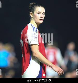 Borehamwood, Vereinigtes Königreich. Dezember 2024. Emily Fox von Arsenal beim Spiel der UEFA Women's Champions League zwischen Arsenal und Bayern München im Meadow Park. Quelle: Jay Patel/Alamy Live News Stockfoto