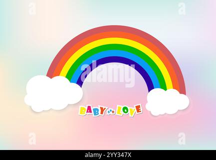 Regenbogenmuster Design, abstrakter Regenbogenbuchstabe für Kinder, Liebe, Familie und Schule Konzept Vektor Illustration Design Stock Vektor