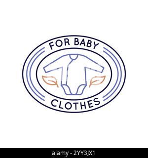 Einfaches Logo mit Symbol für Babykleidung Stock Vektor