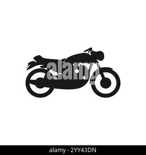 Einfache Designvorlage für Motorradsymbole in Schwarz Stock Vektor