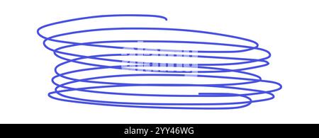 Scribble-Zeile. Handgezeichnete Linien mit Bleistift. Holzkohleabstriche. Designelement des Vektorlogos Stock Vektor