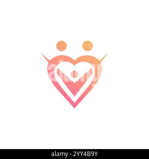 Logodesign Für Die Love Family. Logo Für Drei Personen Stock Vektor