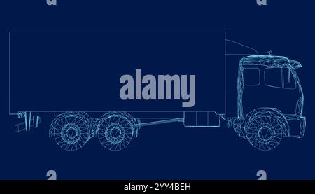 Contour Delivery Truck. Seitenansicht. Vektorabbildung Stock Vektor