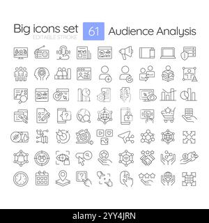Lineare Symbole für die Zielgruppenanalyse Stock Vektor