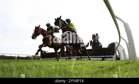 Allgemeiner Überblick über Pferderennen auf der Plumpton Racecourse in East Sussex. Stockfoto