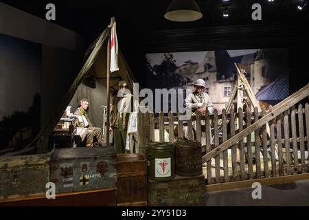 Diorama, D-Day Experience Museum, Carentan, Normandie, Frankreich Stockfoto