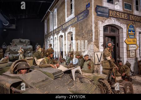Diorama, D-Day Experience Museum, Carentan, Normandie, Frankreich Stockfoto
