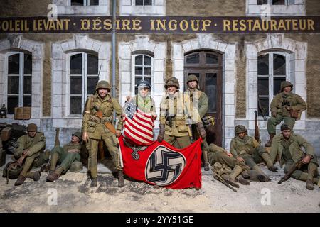 Diorama, D-Day Experience Museum, Carentan, Normandie, Frankreich Stockfoto