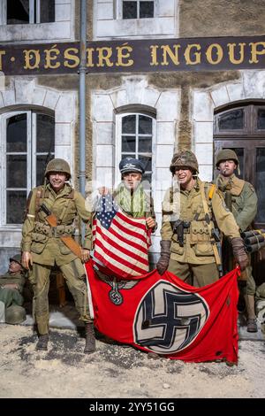 Diorama, D-Day Experience Museum, Carentan, Normandie, Frankreich Stockfoto