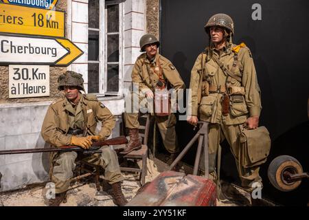 Diorama, D-Day Experience Museum, Carentan, Normandie, Frankreich Stockfoto