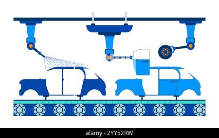 2D-Cartoon-Objekt für die Fahrzeugmontage Stock Vektor