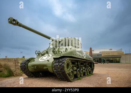 Sherman Tank im Utah Beach Landing Museum, Normandie, Frankreich Stockfoto