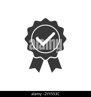 Zertifikatsymbol. Premium-Qualität. Leistungsabzeichen. Profilüberprüfung. Häkchen-Symbol. Vektor-Häkchen. Gütezeichen. Qualitätssiegel. Genehmigungen Stock Vektor