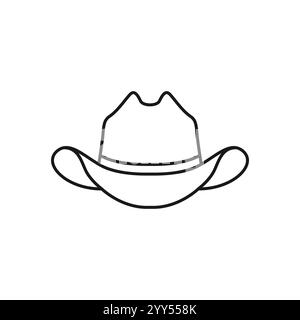 Cowboyhut-Symbol. Strichsymbol einfache Hut-Illustration. Stock Vektor