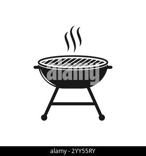 Abbildung des Grill bbq-Vektor-Symbols auf weißem Hintergrund Stock Vektor