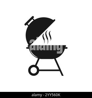 Abbildung des Grill bbq-Vektor-Symbols auf weißem Hintergrund Stock Vektor