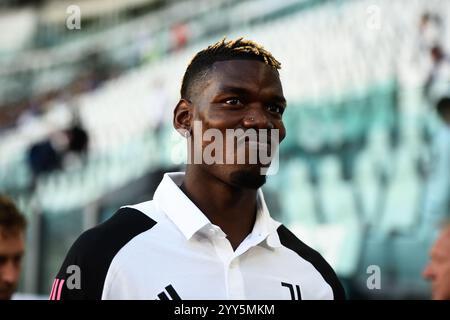 Foto Alberto Gandolfo/LaPresse 9 agosto 2023 -Torino, Italia - Sport - Juventus vs Juventus Next Gen - Amichevole Pre Stagionale - Allianz Stadium. Nella Foto: Paul Pogba (Juventus) 09. August 2023 Turin, Italien - Sport Soccer - Juventus vs Juventus Next Gen - Vorsaisonspiel - Allianz Stadium. Auf dem Bild: Paul Pogba (Juventus) Stockfoto