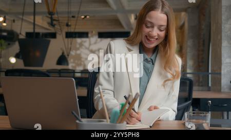 Nachdenklich nachdenklich verwirrtes Geschäft Kaukasische Frau Geschäftsfrau Studentenmädchen weibliche Arbeitgeberin in Café Büro Schule Universität Stockfoto