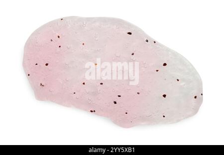 Abstrich von Körperpeeling isoliert auf weiß Stockfoto