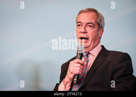 Nigel Farage. Der Gründer der Reform UK Party und Parlamentsabgeordneter Clacton, UK Stockfoto