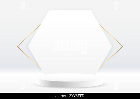 Weißes Podium Display Hintergrund Design Stock Vektor