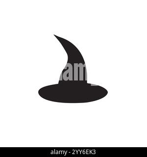 Vektor Hand gezeichnete Kritzelskizze Hexenhut Silhouette isoliert auf weißem Hintergrund Stock Vektor