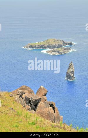 Rapa Nui Motu Nui die größte von drei Osterinseln, Chile Stockfoto