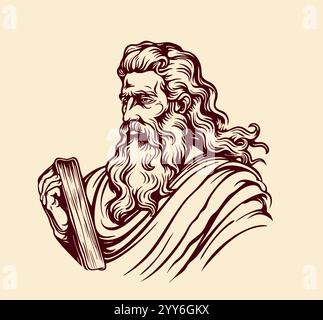Moses torah historische göttliche dienstkultur. Stock Vektor