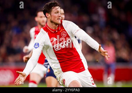 Amsterdam, Niederlande. Dezember 2024. AMSTERDAM, NIEDERLANDE - 19. DEZEMBER: Wout Weghorst des AFC Ajax Gesten während des niederländischen TOTO KNVB Cup-Spiels zwischen AFC Ajax und SC Telstar am 19. Dezember 2024 in der Johan Cruijff Arena in Amsterdam, Niederlande. (Foto: Broer van den Boom/Orange Pictures) Credit: Orange Pics BV/Alamy Live News Stockfoto