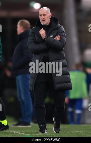 Belfast, Irland. Dezember 2024. Ein Fußballspiel zwischen dem nordirischen Team Larne und dem belgischen Cercle Brugge KSV, Donnerstag, den 19. Dezember 2024 in Belfast, am 6/6. Tag der Gruppenphase des UEFA Conference League-Turniers. BELGA FOTO LIAM MCBURNEY Credit: Belga News Agency/Alamy Live News Stockfoto
