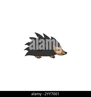 Vektor Hand gezeichnete Kritzelskizze farbiger Igel isoliert auf weißem Hintergrund Stock Vektor