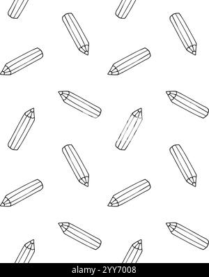Nahtloses Vektor-Muster von Hand gezeichnetem Kritzelskizzen-Bleistift isoliert auf weißem Hintergrund Stock Vektor