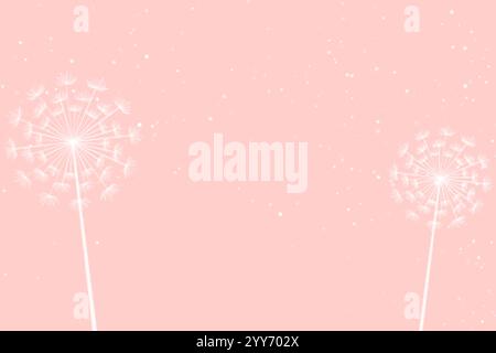 Pastellfarben Hintergrund mit den Samen der Dandelion Blume Stock Vektor