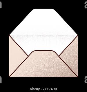 Leerer offener Umschlag Valentinstag Minimal Love Letter Vektor Illustration. Stock Vektor