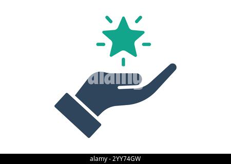 Hope-Symbol. Symbolstil durchgehend. Hand mit Stern. Symbol für Spenden und Wohltätigkeitsorganisationen. Vektorillustration für Spendenelemente Stock Vektor
